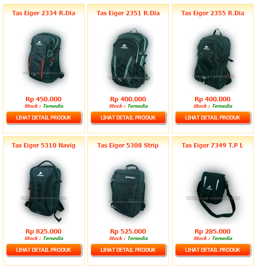 Daftar Harga Tas Ransel Eiger Terbaru