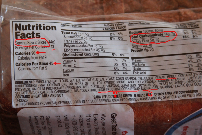 Review Sara Lee 45 Calories And Delightful 100 Whole Wheat With Honey Bread Your Lighter Side