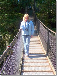 Lisa on swinging bridge