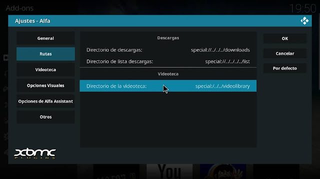 ajustes videoteca alfa addon