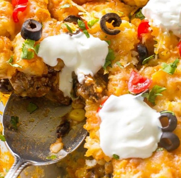 TATER TACO CASSEROLE #dinner #mexican