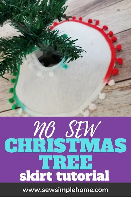 Craft your own diy mini Christmas tree skirt with this simple no sew tutorial.