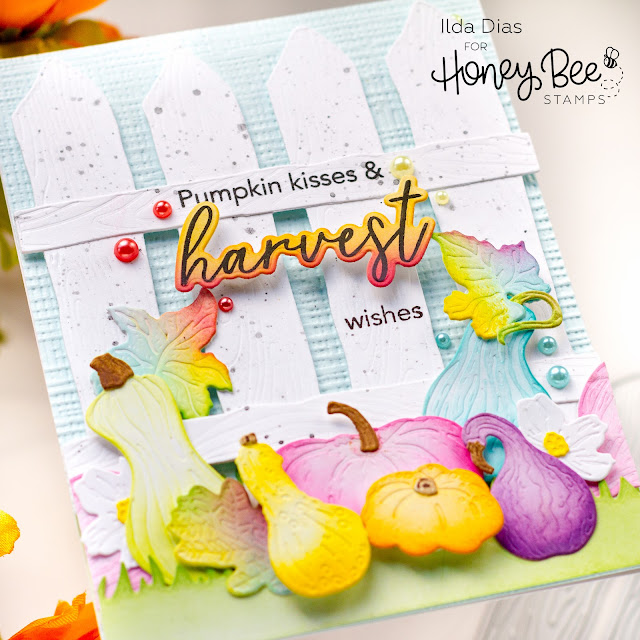 Colorful, Pumpkin Harvest, Card,Honey Bee Stamps,how to,handmade card,Stamps,ilovedoingallthingscrafty,stamping, diecutting,cardmaking,heartfelt harvest,Ink Blending,Rainbow Inspired,