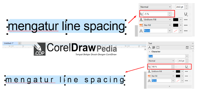 Tutorial Dasar CorelDraw -  Cara Mengatur Line Spacing (Jarak) Text di CorelDraw