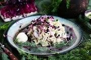 Black Radish Salad with Red Cress