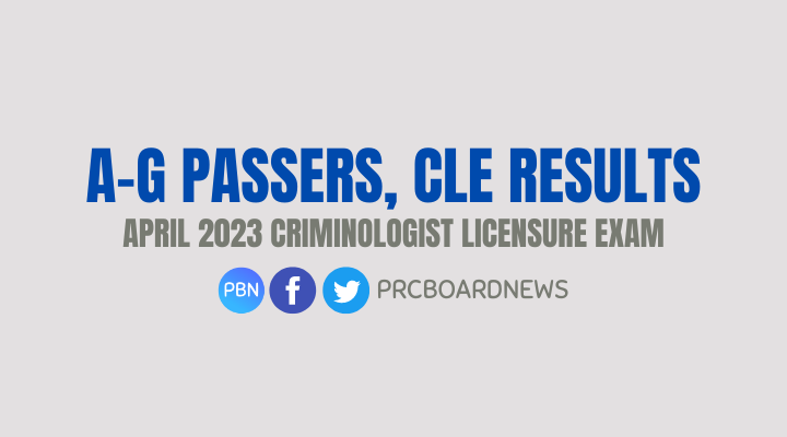 A-G Passers: April 2023 Criminology board exam CLE result