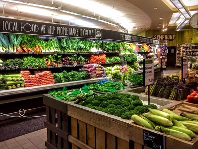 Produce section of grocery store.