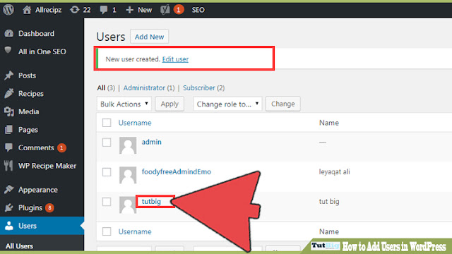  welcome to the TutBig today I will show you how to  How to Add Users in WordPress