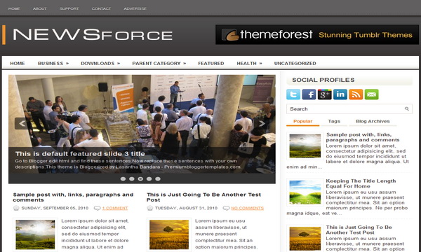 NewsForce 2 Column Blogger Template