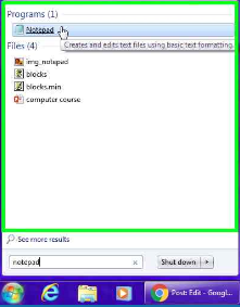 Open a Notepad Using the Windows Start Button