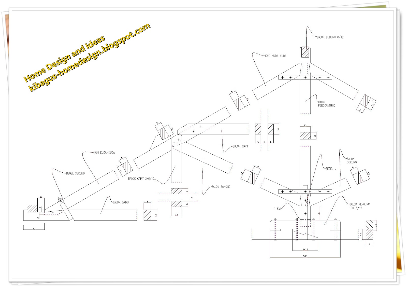 Model Kuda  kuda  kayu  untuk rumah tinggal detail  dan 