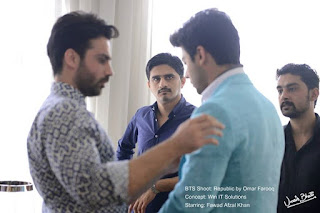 Fawad Khan Photoshoot BTS by Abdullah Haris for Republic of Omar Farooq