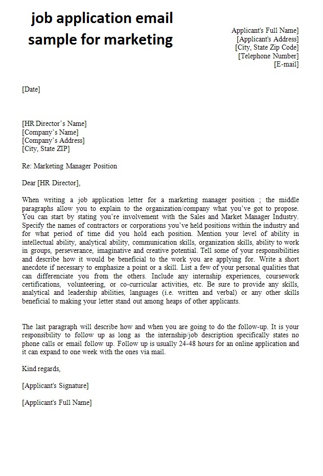 business letter sample: job application letter example business letter sample: job application letter example