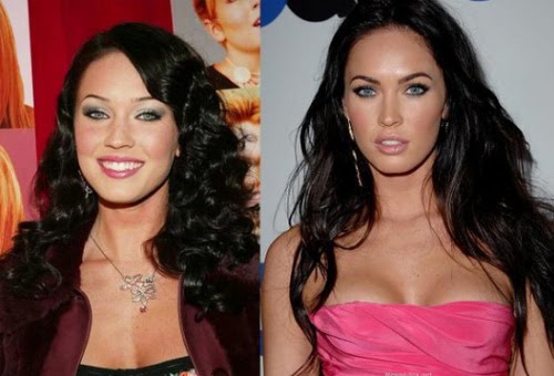 lady gaga before and after plastic surgery. megan fox plastic surgery