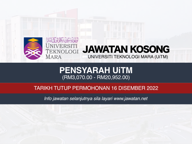 Jawatan Kosong Pensyarah UiTM Negeri Sembilan 2022