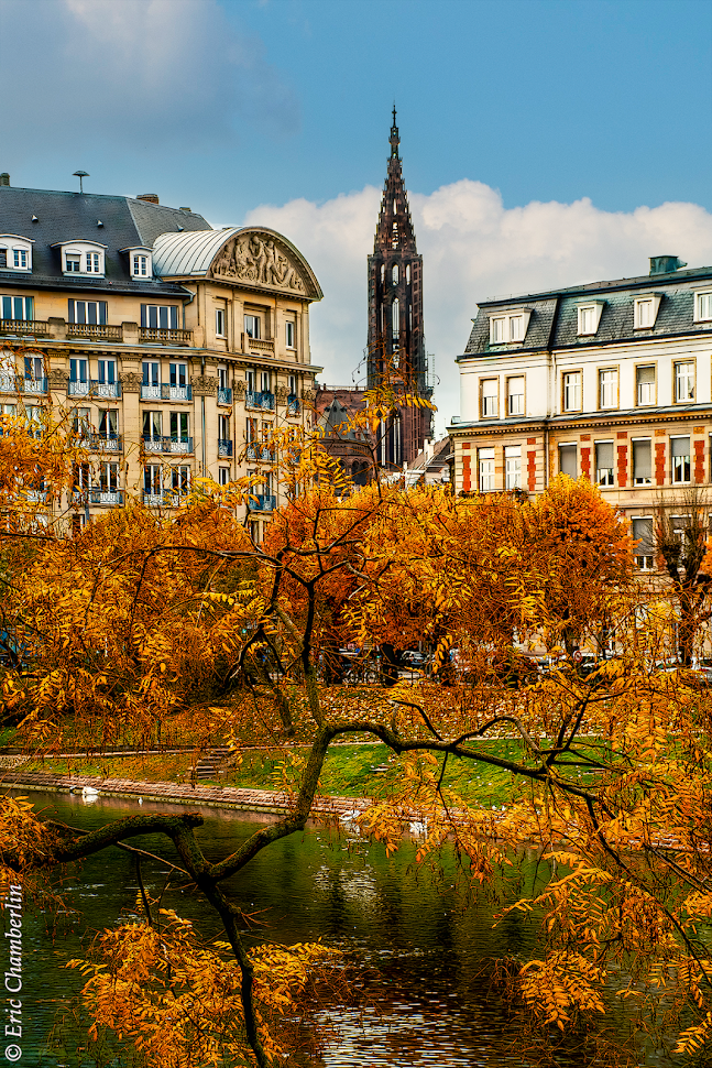 Cathédrale de Strasbourg - Vue du quai du maire dietrich