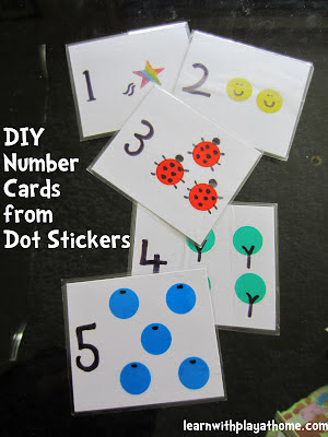 DIY Number Cards, Sticker Number Cards