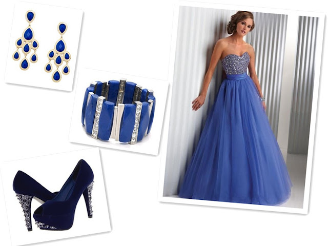 Taffeta Sweetheart Blue A-Line Long Prom Dress