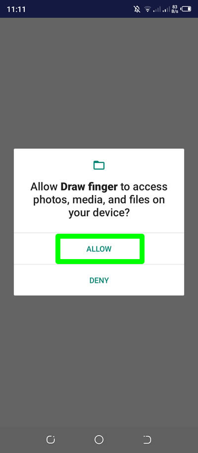 allow draw finger app to access android files