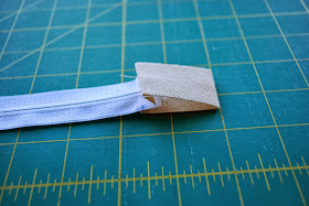 Step two: sewing in the zipper