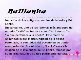 ▷ Significado del nombre Naillanka