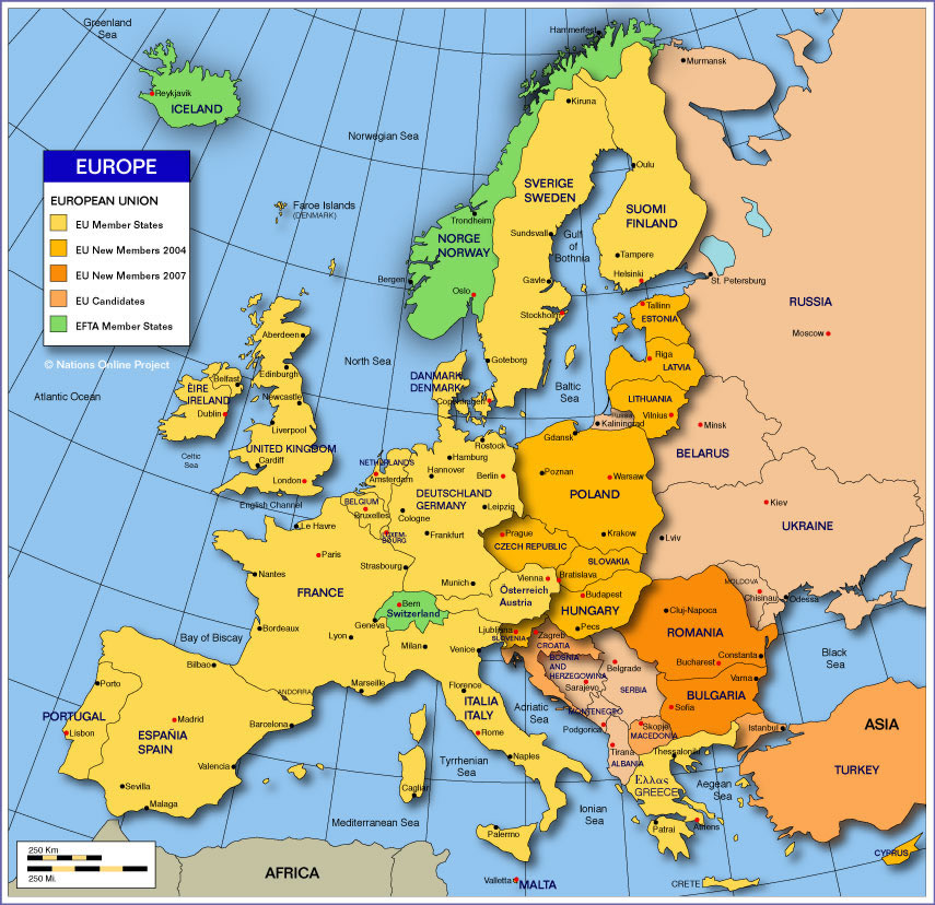 Map Of Eurasia With Countries. europe capitals map quiz.