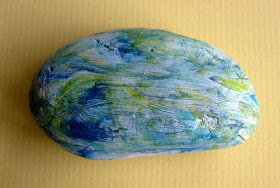 painted rocks, shaving cream