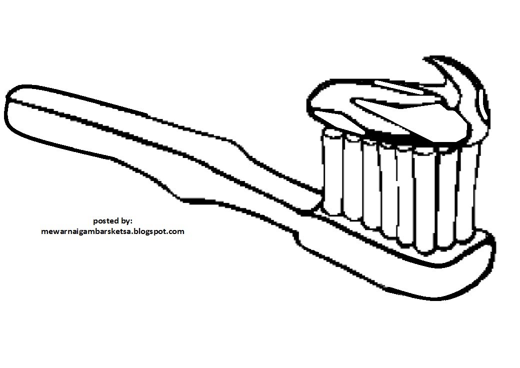  Mewarnai  Gambar Mewarnai  Gambar Sketsa Sikat  Gigi 