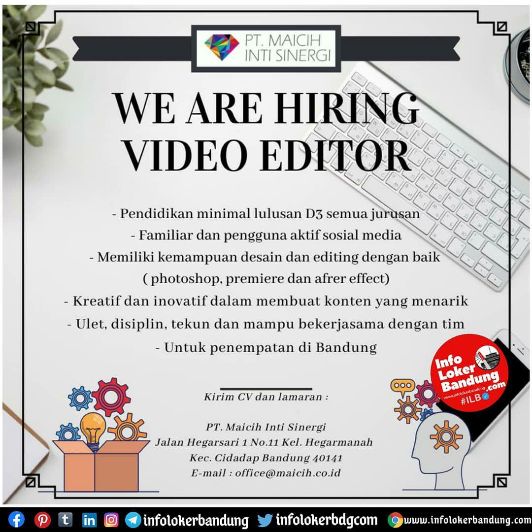 Lowongan Kerja Video Creator PT. Maicih Inti Sinergi Bandung Oktober 2020