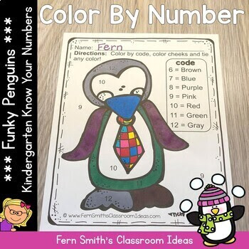 Winter Color By Number Kindergarten Know Your Numbers