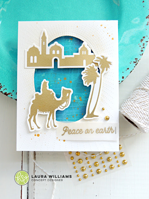 elegant gold handmade christmas card idea with fun stampers journey stamps and dies, plus embossing techniques and layering tips and ideas for handmade cards #lauralooloo #christmascards #funstampersjourney #christmascrafts #cardmaking #stamping #diecutting