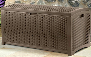 Suncast Mocha Wicker Resin Deck Box