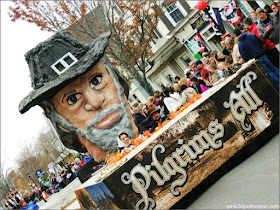Carroza Peregrino en el Desfile de Acción de Gracias en Plymouth