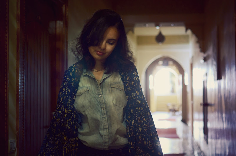 in the hall of the hotel in marrakesh