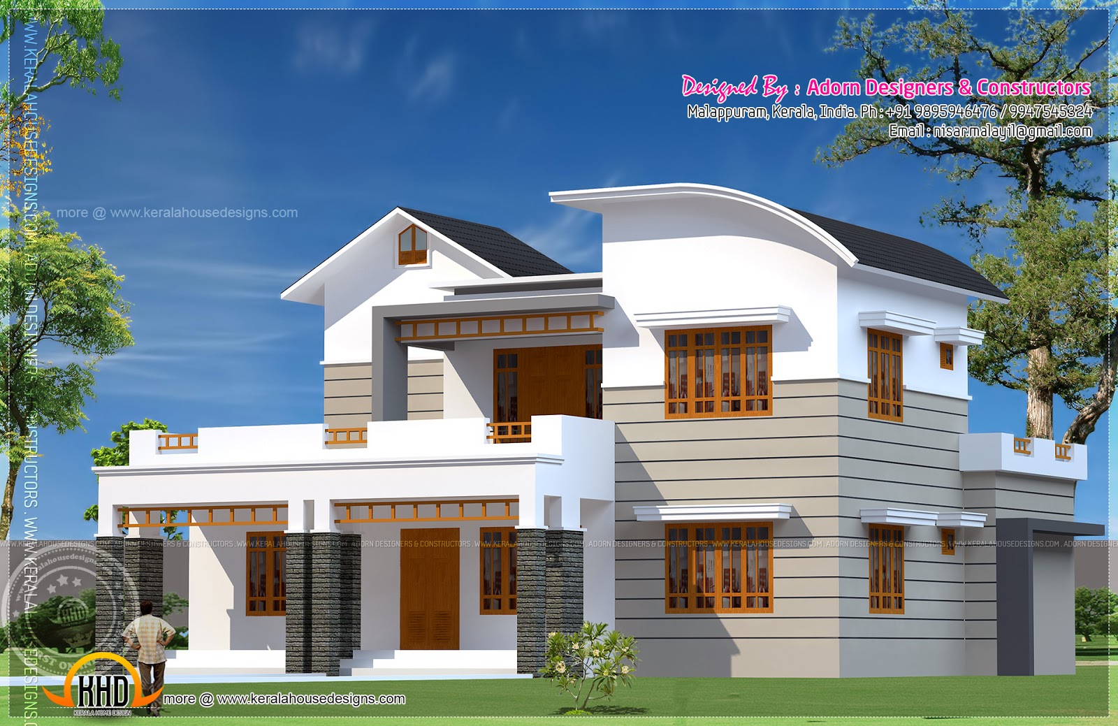  5  bedroom  house  exterior Kerala home  design and floor plans 