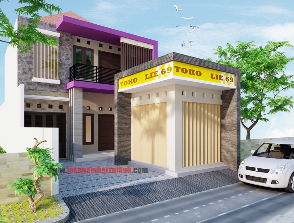 Desain Rumah Plus Warung Tukang Bangun Rumah