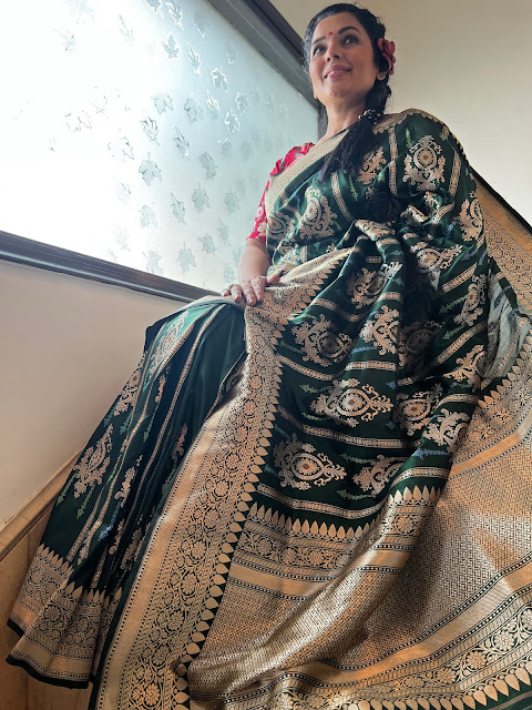A Glimpse of Timeless Elegance: The Pure Katan Silk Saree
