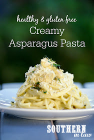 Healthy Creamy Asparagus Pasta Recipe - healthy, low fat, gluten free, high protein, clean eating recipe, vegetarian