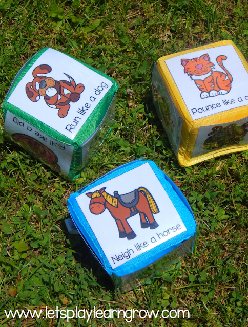 Farm Animals Roll and Move Gross Motor Game: Farm animal sound and movement cards for toddlers and preschoolers