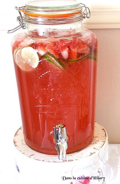 Sangria rosé fraise et citron vert