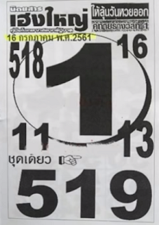 Thailand Lottery Final Formulas