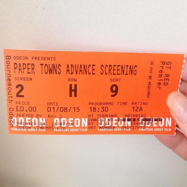 paper towns cinema ticket