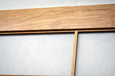 Detail of figured Beech wood used in shoji