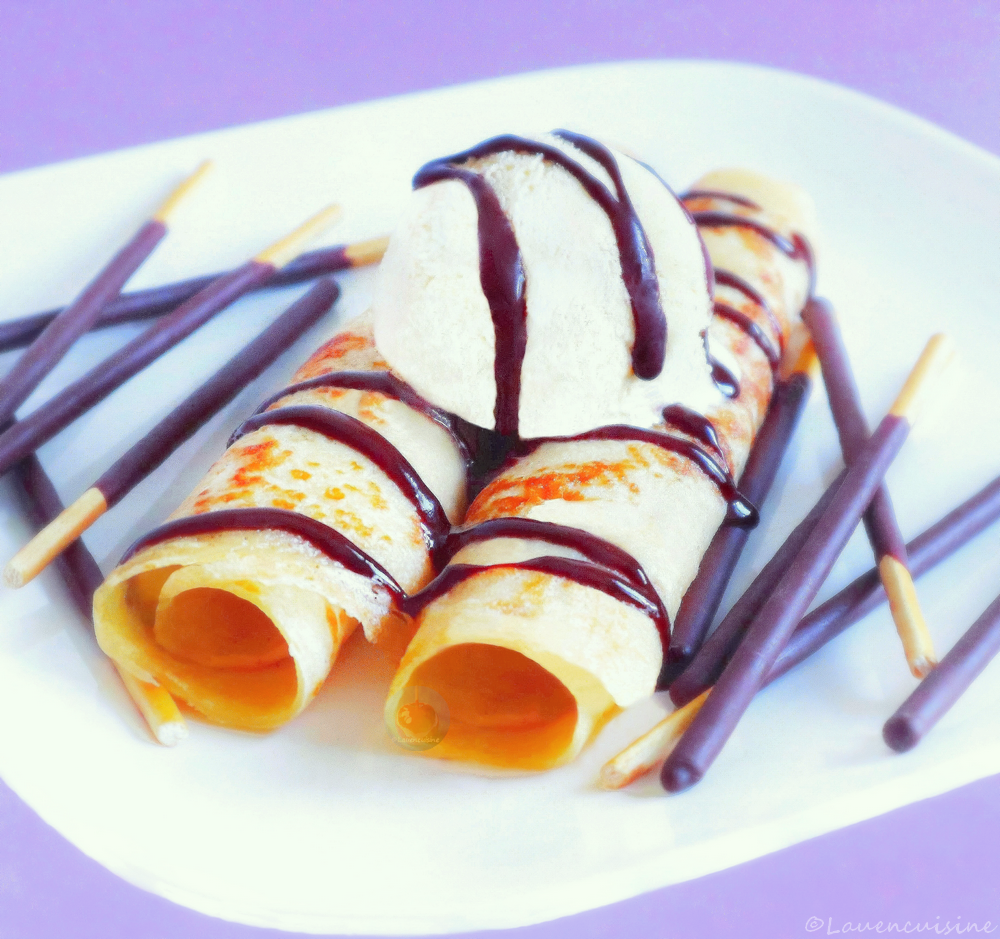 crêpes chocolat glace vanille mikado