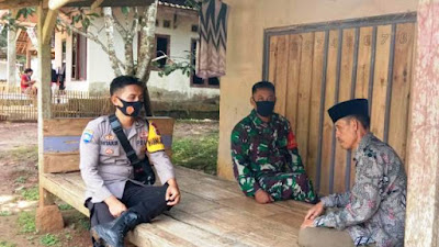 Bhabinkamtibmas Polsek Cijaku Bersama Babinsa, Ajak Cakades Jaga Kamtibmas