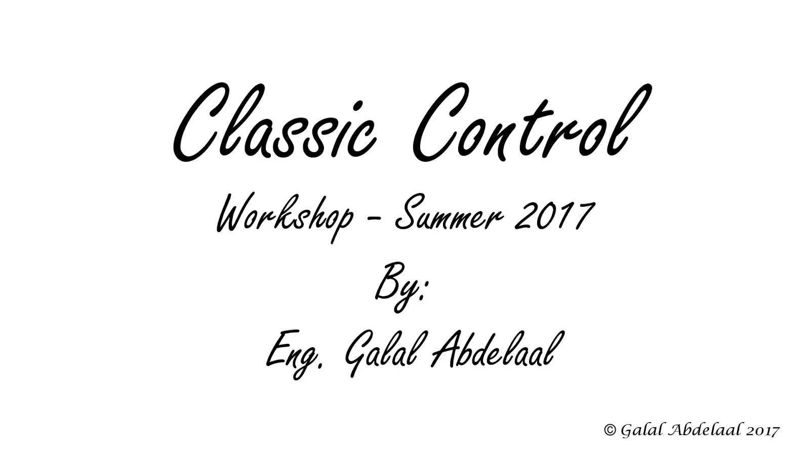 كورس كلاسيك كنترول فرقة اولي باور هندسة الشروق كاملا Course Classic Control 1st Power Engineering Elshrouk academy full