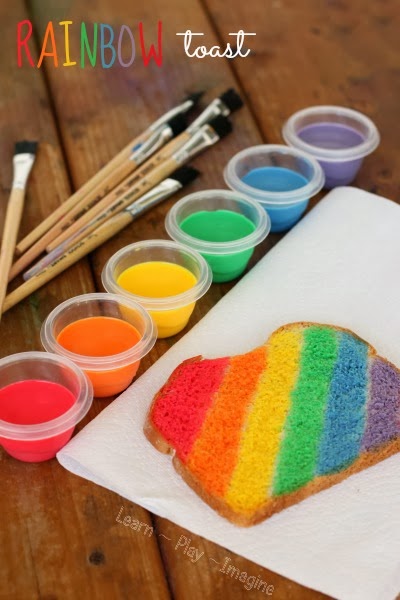 How to make rainbow toast - edible milk paint recipe