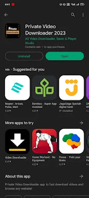 Aplikasi Private Video Downloader di Play Store