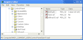 cara menghapus control panel xp