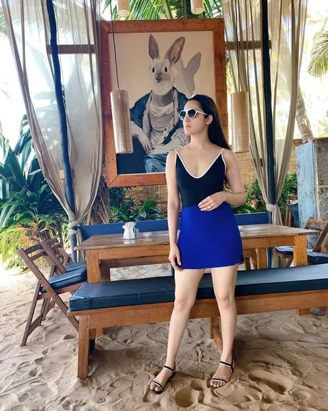 Actress Richa Panai Latest Photos black top blue pant